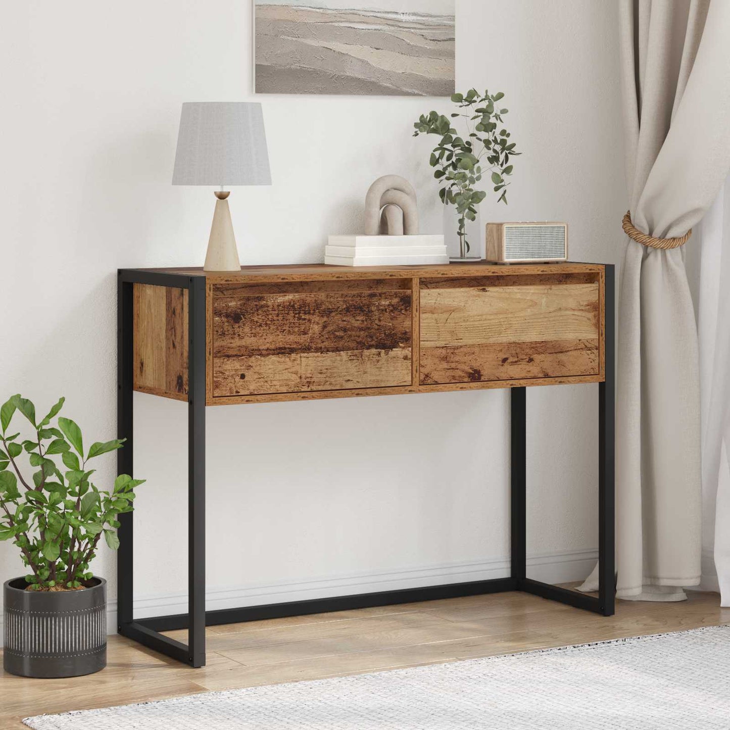 vidaXL Beistelltisch Altholz 100 x 36 x 75 cm Holzwerkstoff
