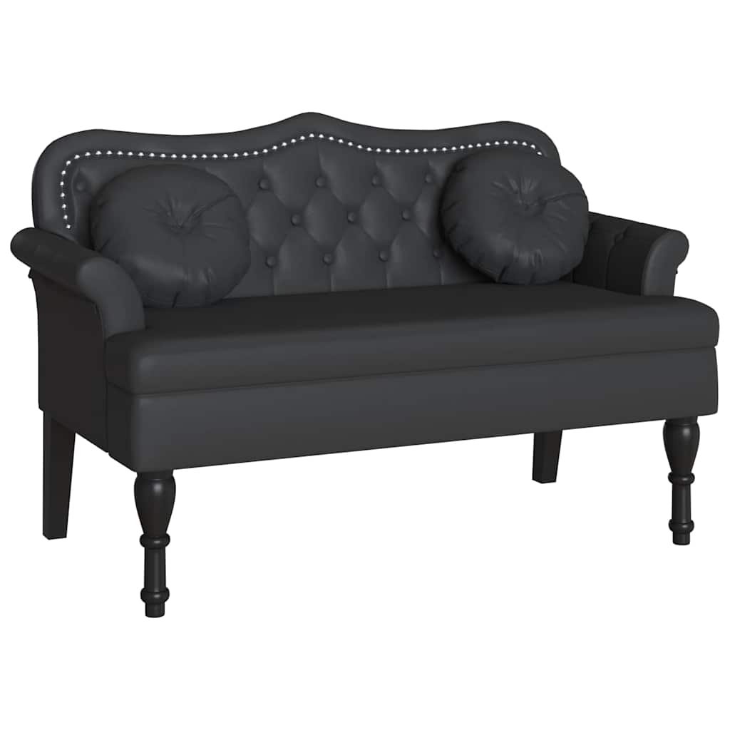 Chesterfield Bank Schwarz 120,5 x 65 x 75 cm Kunstleder