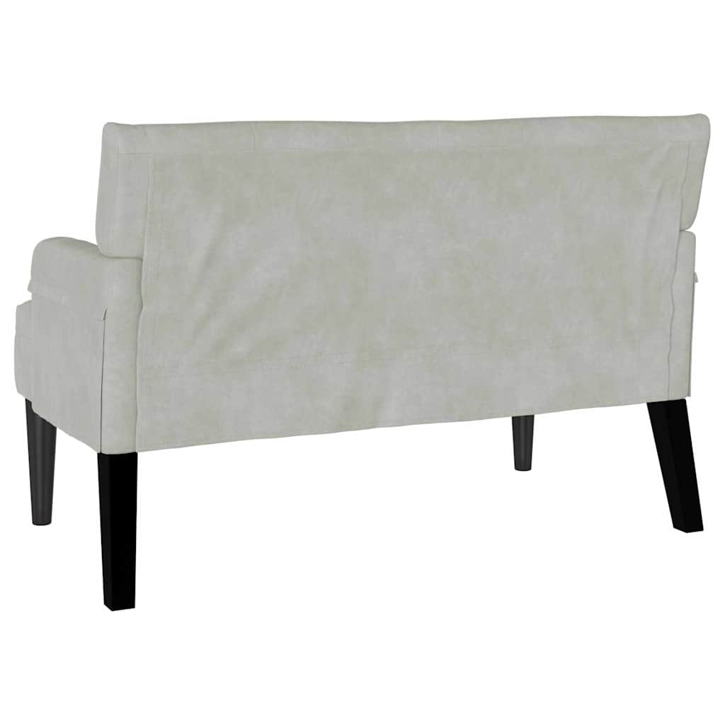 Chesterfield Bank Hellgrau 112 x 65,5 x 75 cm Samt