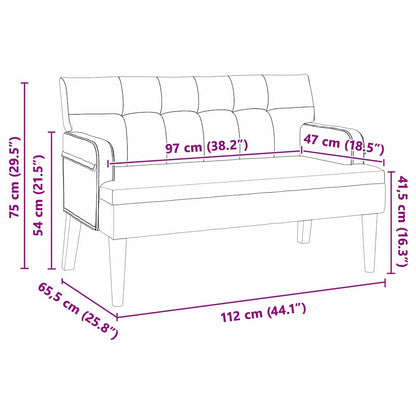 Chesterfield Bank Dunkelgrün 112 x 65,5 x 75 cm Samt