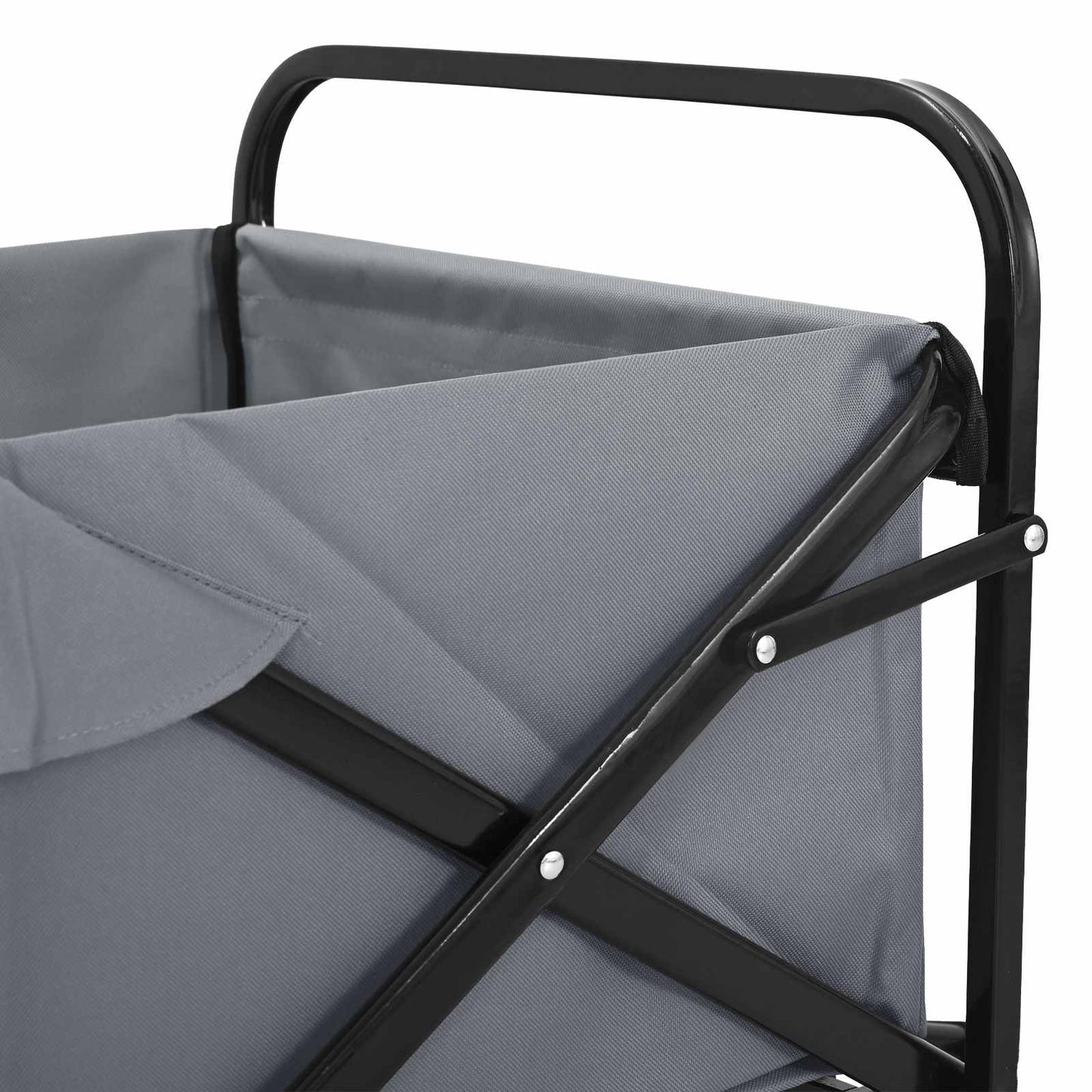 Klapp-Handwagen Grau 89 x 63 x 96 cm Stahl und Oxford-Stoff