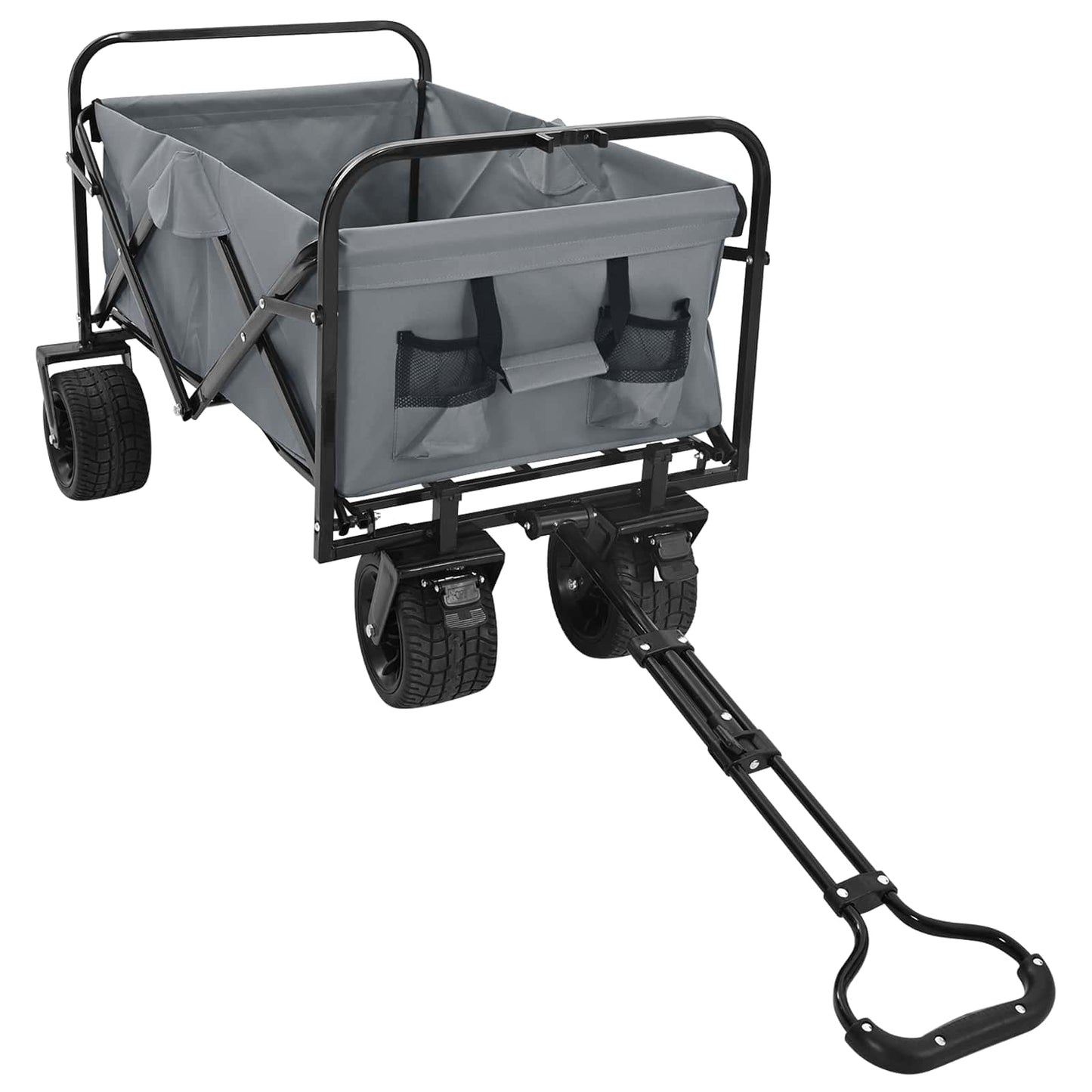 Klapp-Handwagen Grau 89 x 63 x 96 cm Stahl und Oxford-Stoff