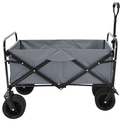 Klapp-Handwagen Grau 89 x 63 x 96 cm Stahl und Oxford-Stoff
