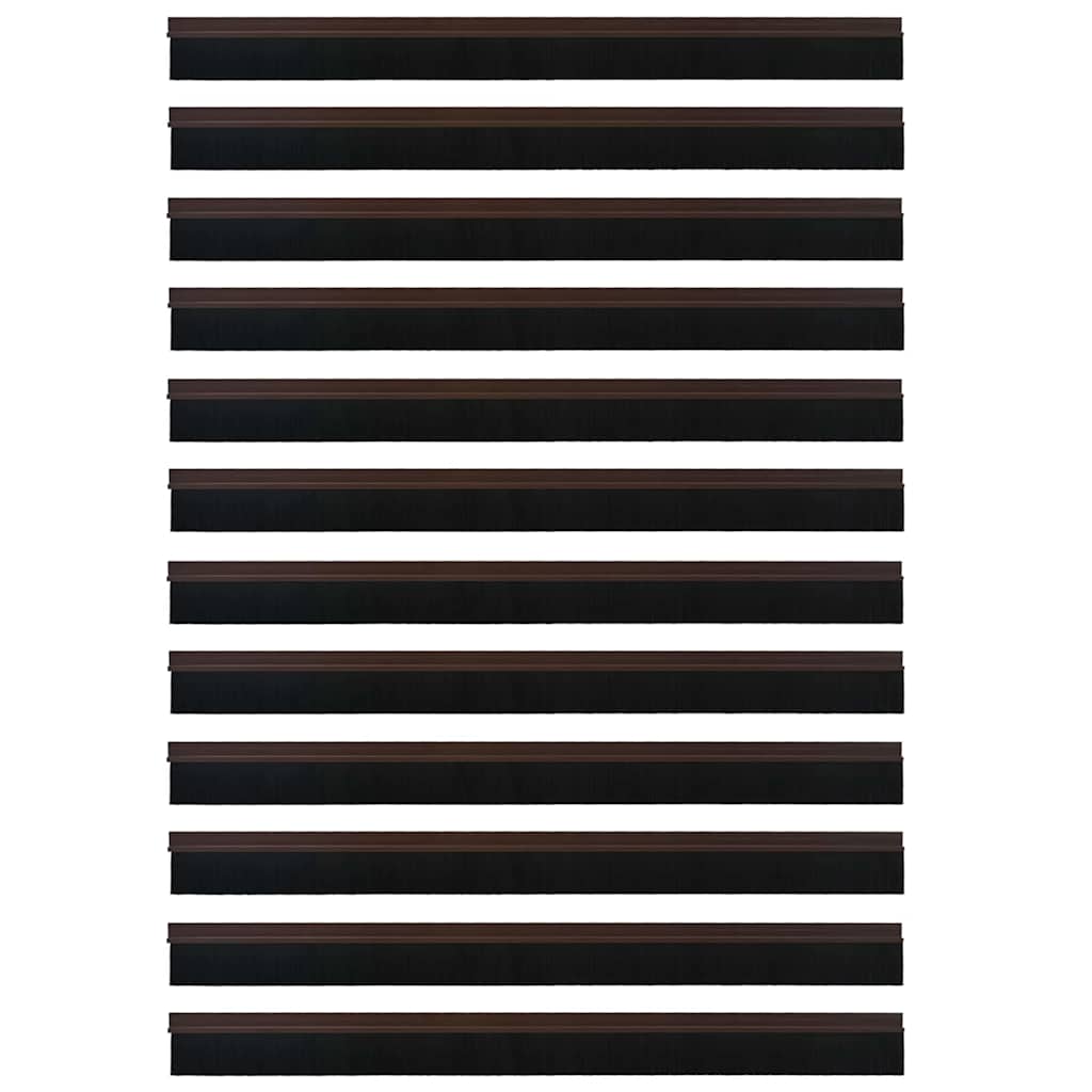 Selbstklebende Türbürstendichtungen 12 pcs Braun 100 cm