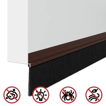 Selbstklebende Türbürstendichtungen 12 pcs Braun 100 cm