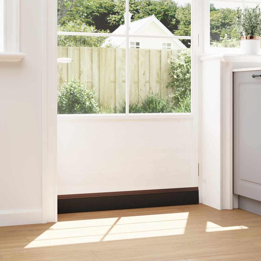 Selbstklebende Türbürstendichtungen 12 pcs Braun 100 cm