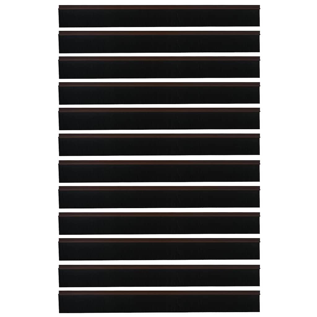Selbstklebende Türbürstendichtungen 12 pcs Braun 100 cm