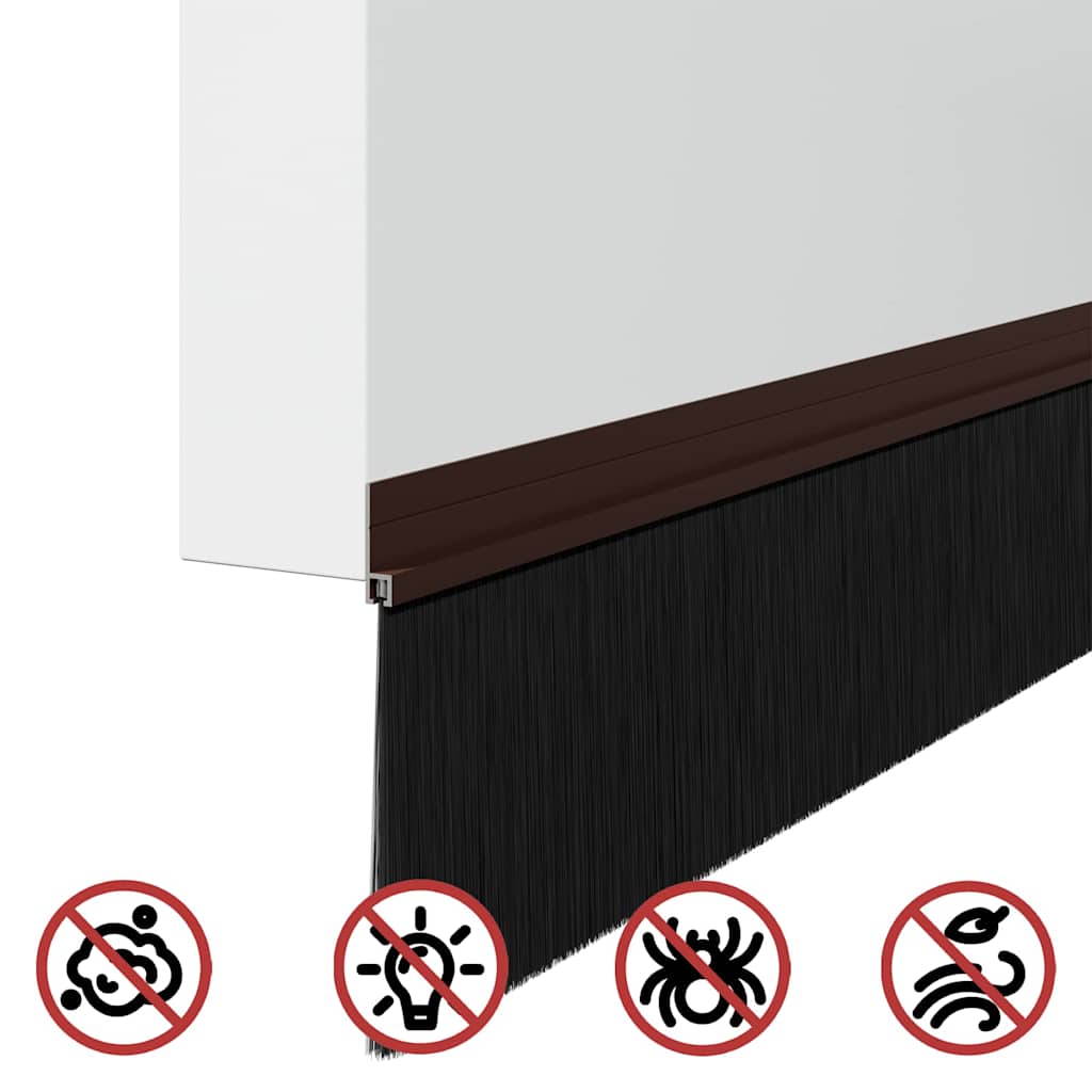 Selbstklebende Türbürstendichtungen 12 pcs Braun 100 cm