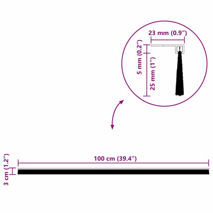 Selbstklebende Türbürstendichtungen 2 pcs Braun 100 cm