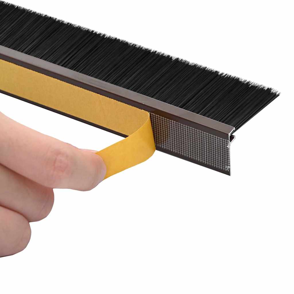 Selbstklebende Türbürstendichtungen 6 pcs Braun 100 cm
