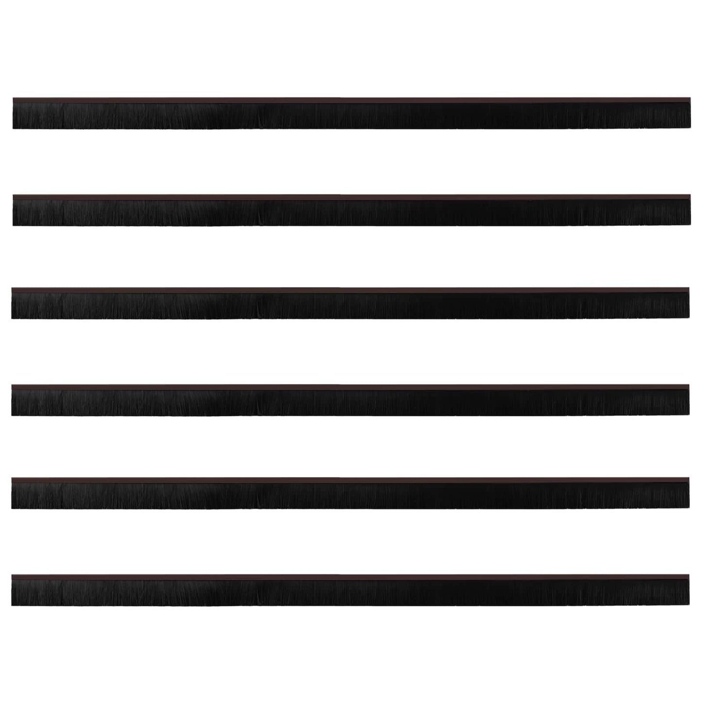Selbstklebende Türbürstendichtungen 6 pcs Braun 100 cm