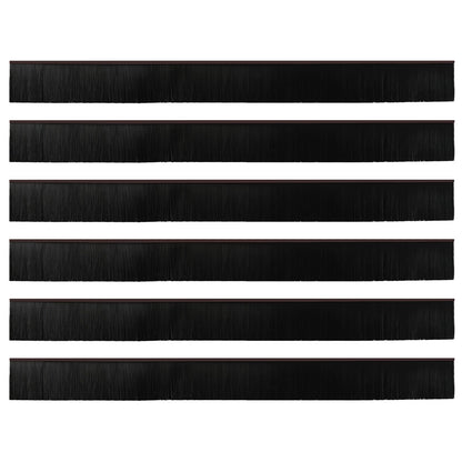 Selbstklebende Türbürstendichtungen 6 pcs Braun 100 cm