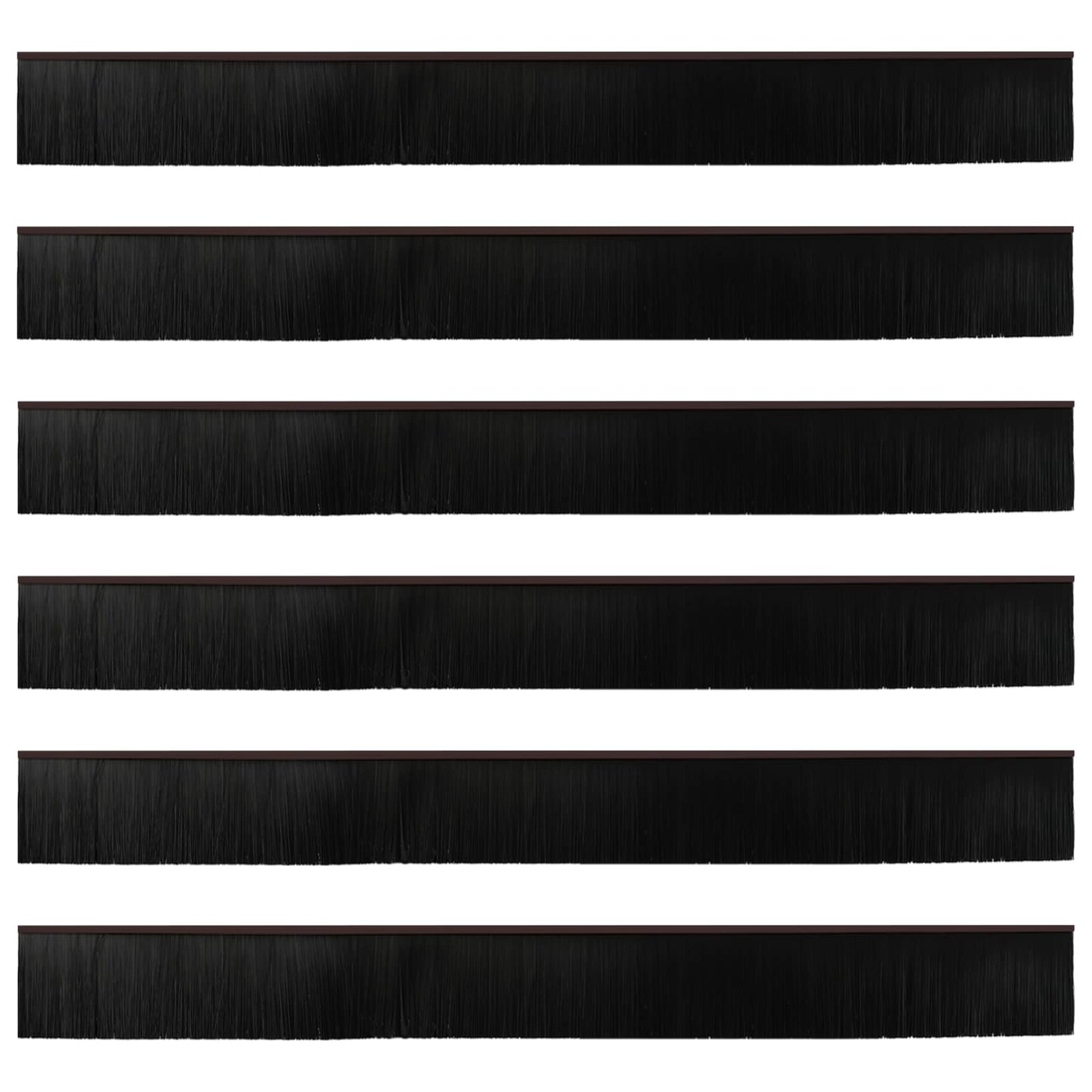 Selbstklebende Türbürstendichtungen 6 pcs Braun 100 cm
