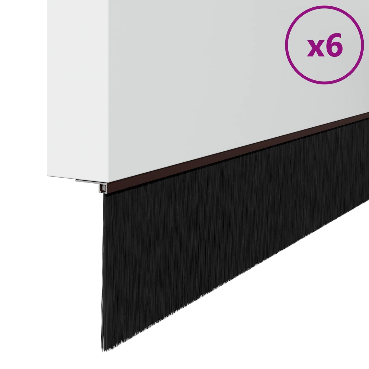 Selbstklebende Türbürstendichtungen 6 pcs Braun 100 cm