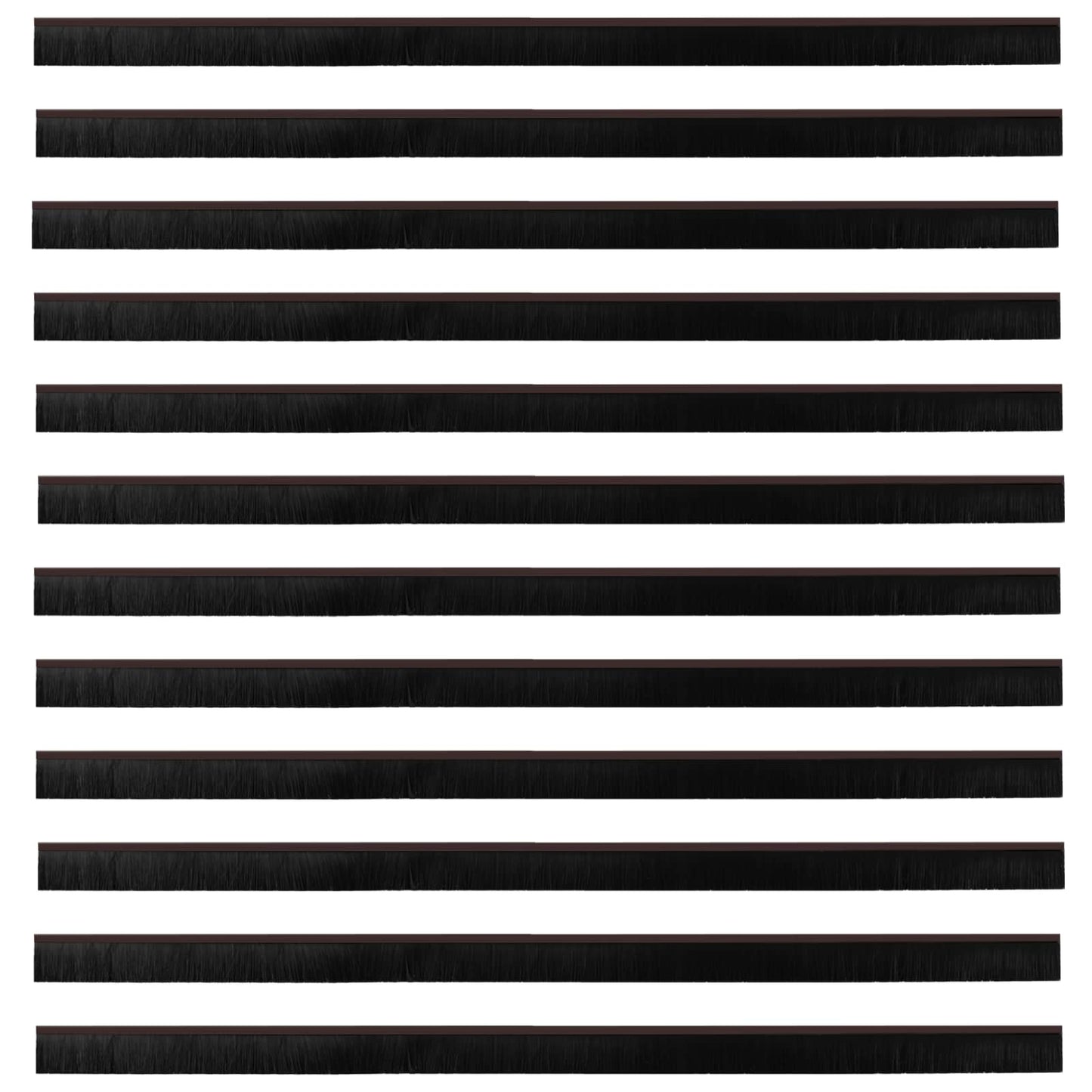 Selbstklebende Türbürstendichtungen 12 pcs Braun 100 cm