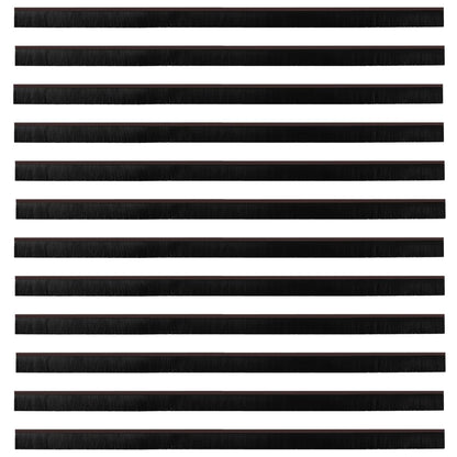 Selbstklebende Türbürstendichtungen 12 pcs Braun 100 cm