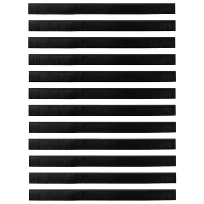 Selbstklebende Türbürstendichtungen 12 pcs Braun 100 cm