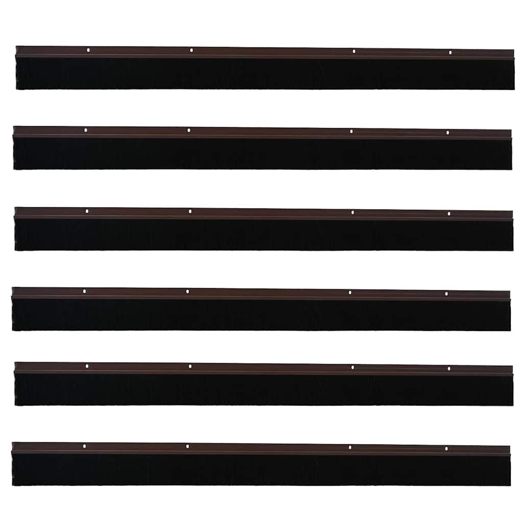 Aufsteck Türbürstendichtungen 6 pcs Braun 100 cm