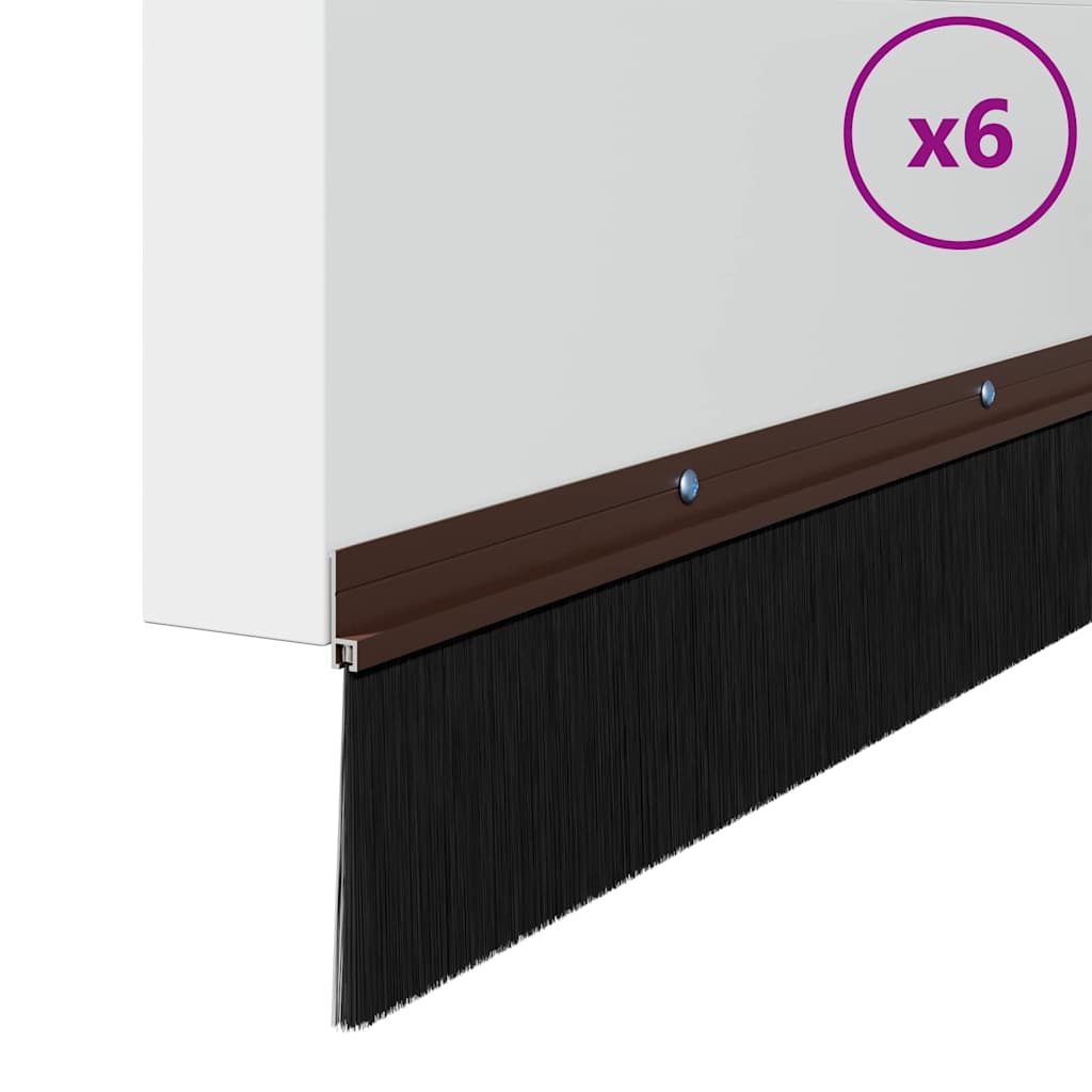 Aufsteck Türbürstendichtungen 6 pcs Braun 100 cm