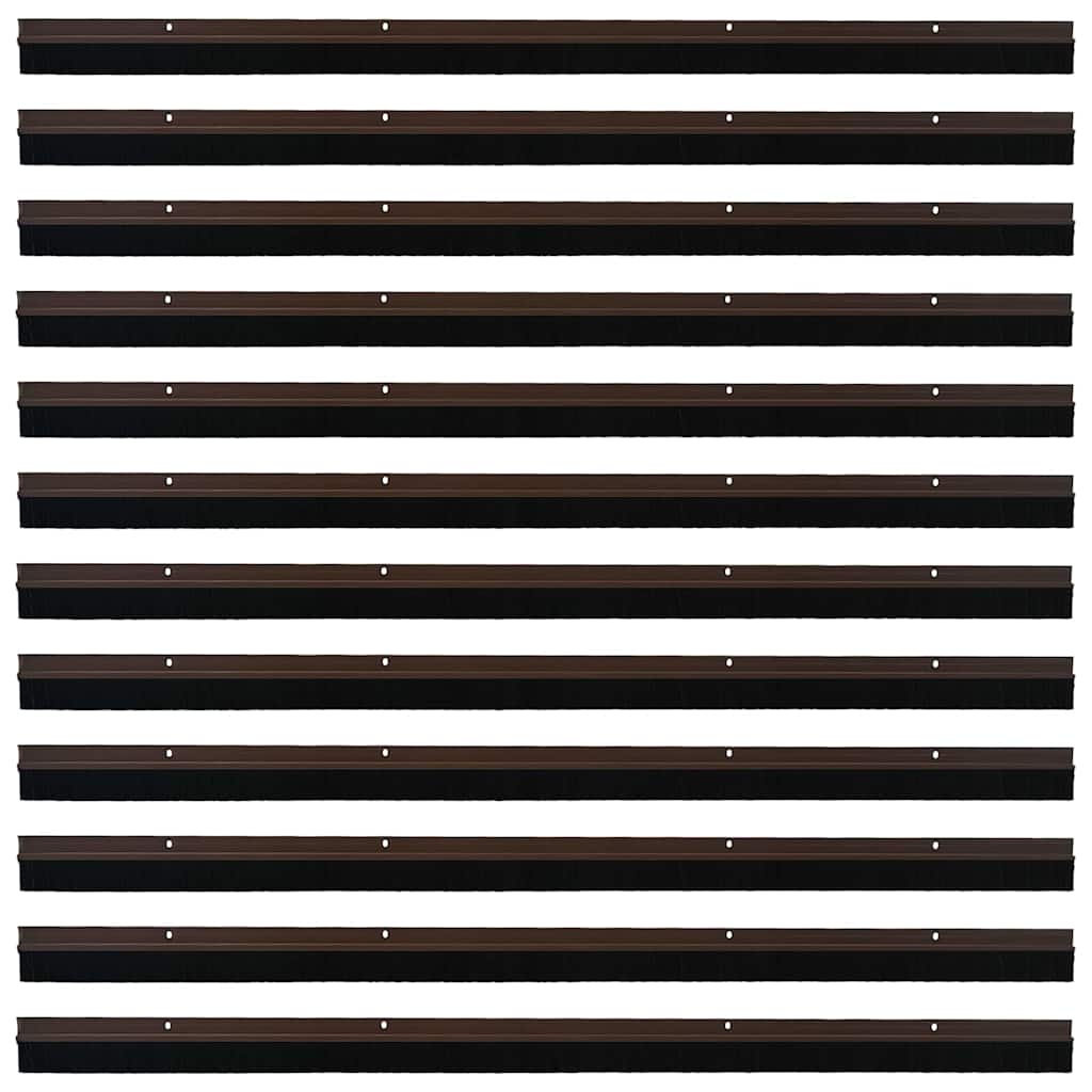 Aufsteck Türbürstendichtungen 12 pcs Braun 100 cm