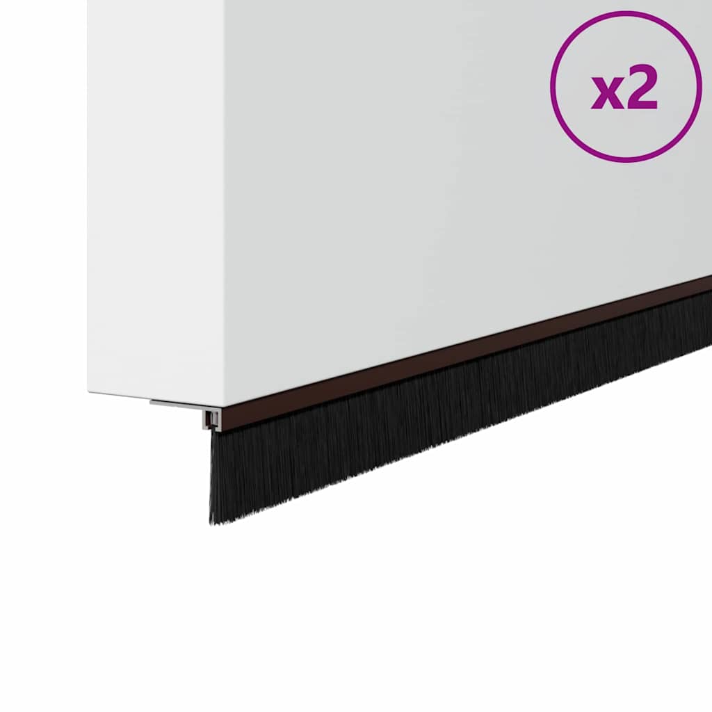 Aufsteck Türbürstendichtungen 2 pcs Braun 100 cm