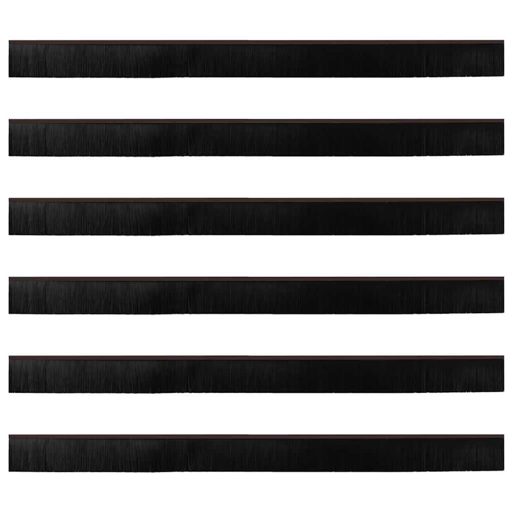 Aufsteck Türbürstendichtungen 6 pcs Braun 100 cm
