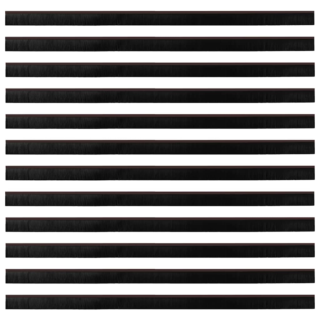 Aufsteck Türbürstendichtungen 12 pcs Braun 100 cm