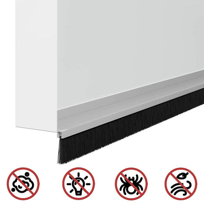 Selbstklebende Türbürstendichtungen 2 pcs Silber 100 cm