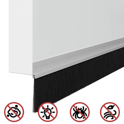 Selbstklebende Türbürstendichtungen 2 pcs Silber 100 cm