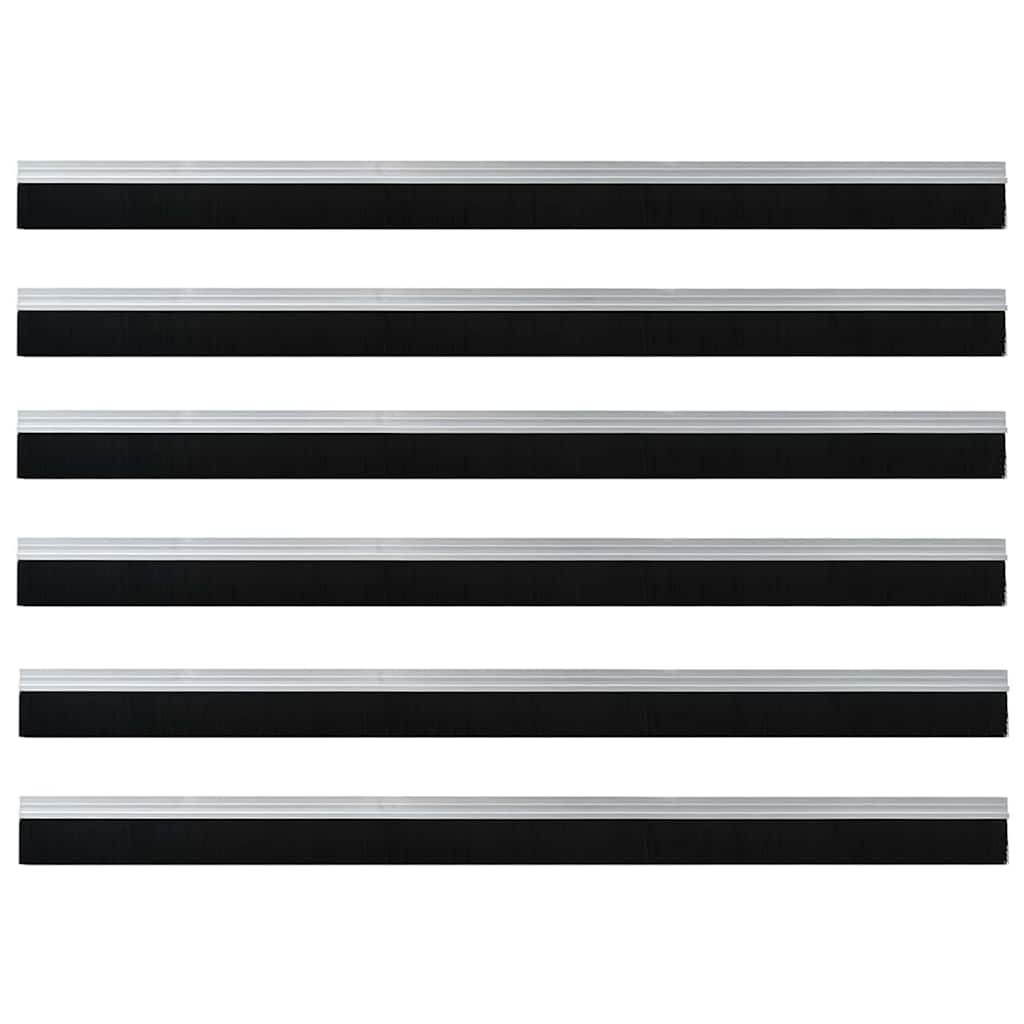 Selbstklebende Türbürstendichtungen 6 pcs Silber 100 cm