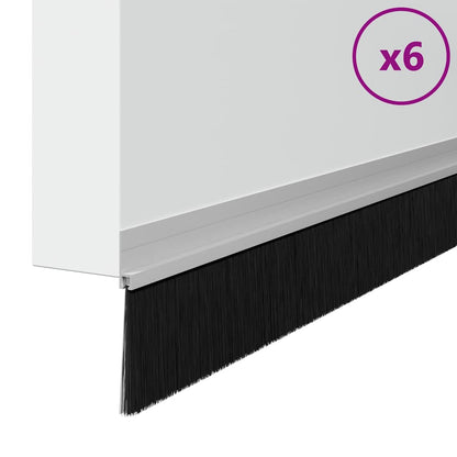 Selbstklebende Türbürstendichtungen 6 pcs Silber 100 cm