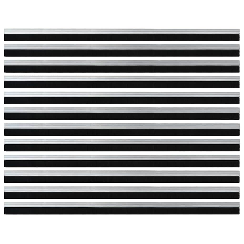 Selbstklebende Türbürstendichtungen 12 pcs Silber 100 cm