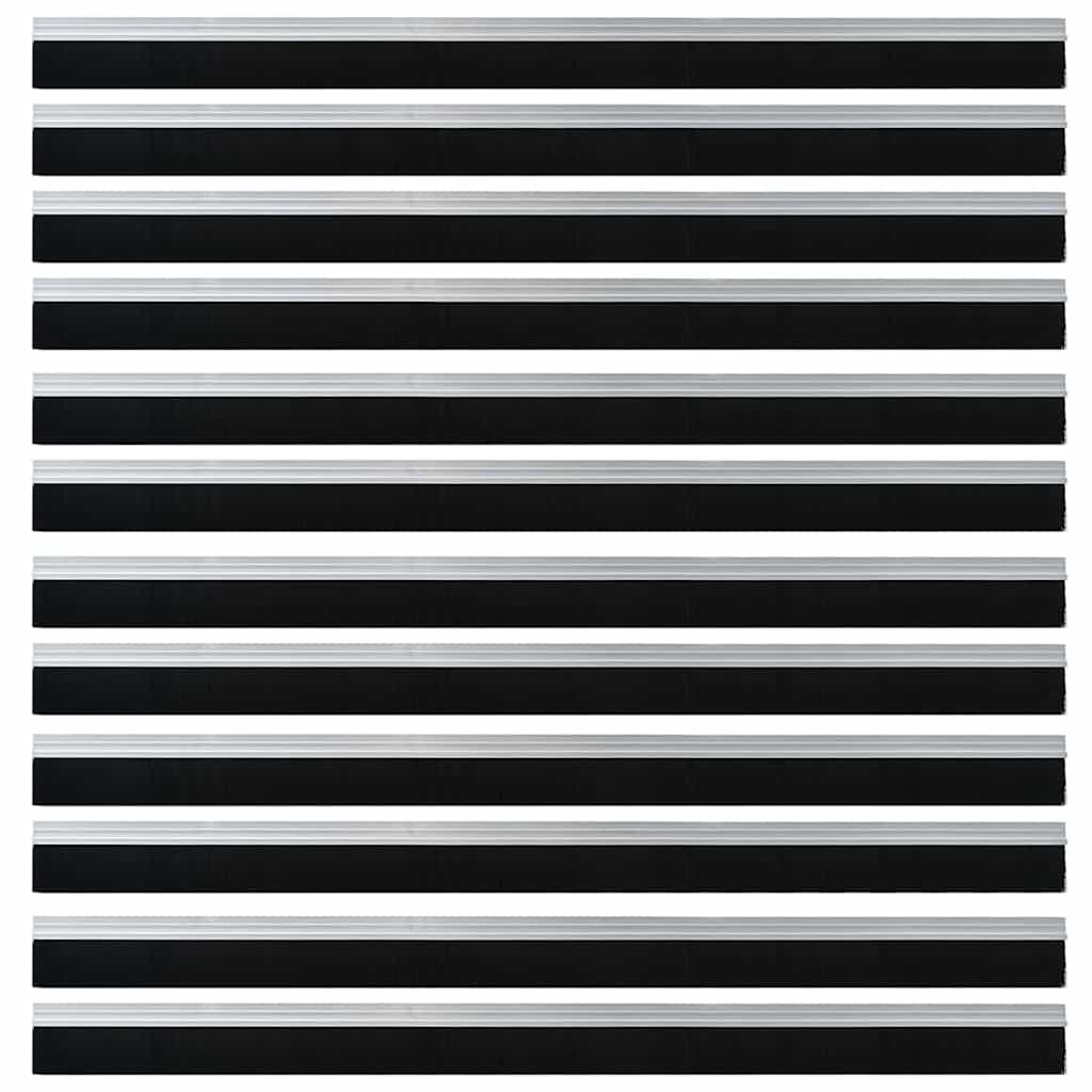 Selbstklebende Türbürstendichtungen 12 pcs Silber 100 cm