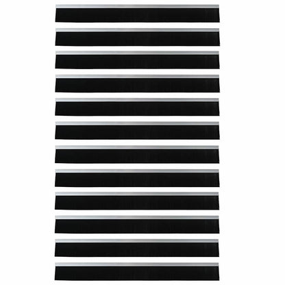 Selbstklebende Türbürstendichtungen 12 pcs Silber 100 cm