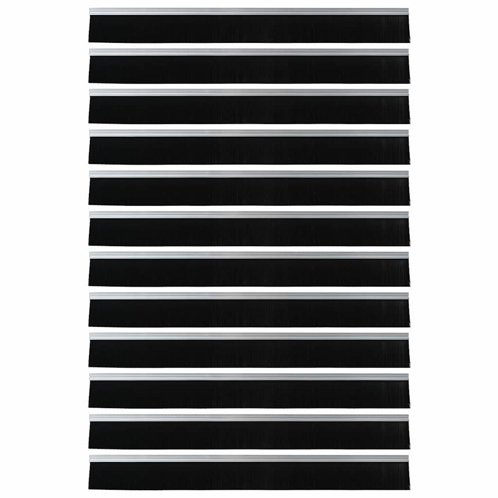 Selbstklebende Türbürstendichtungen 12 pcs Silber 100 cm