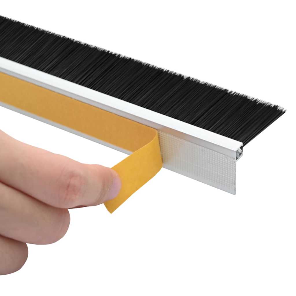 Selbstklebende Türbürstendichtungen 2 pcs Silber 100 cm