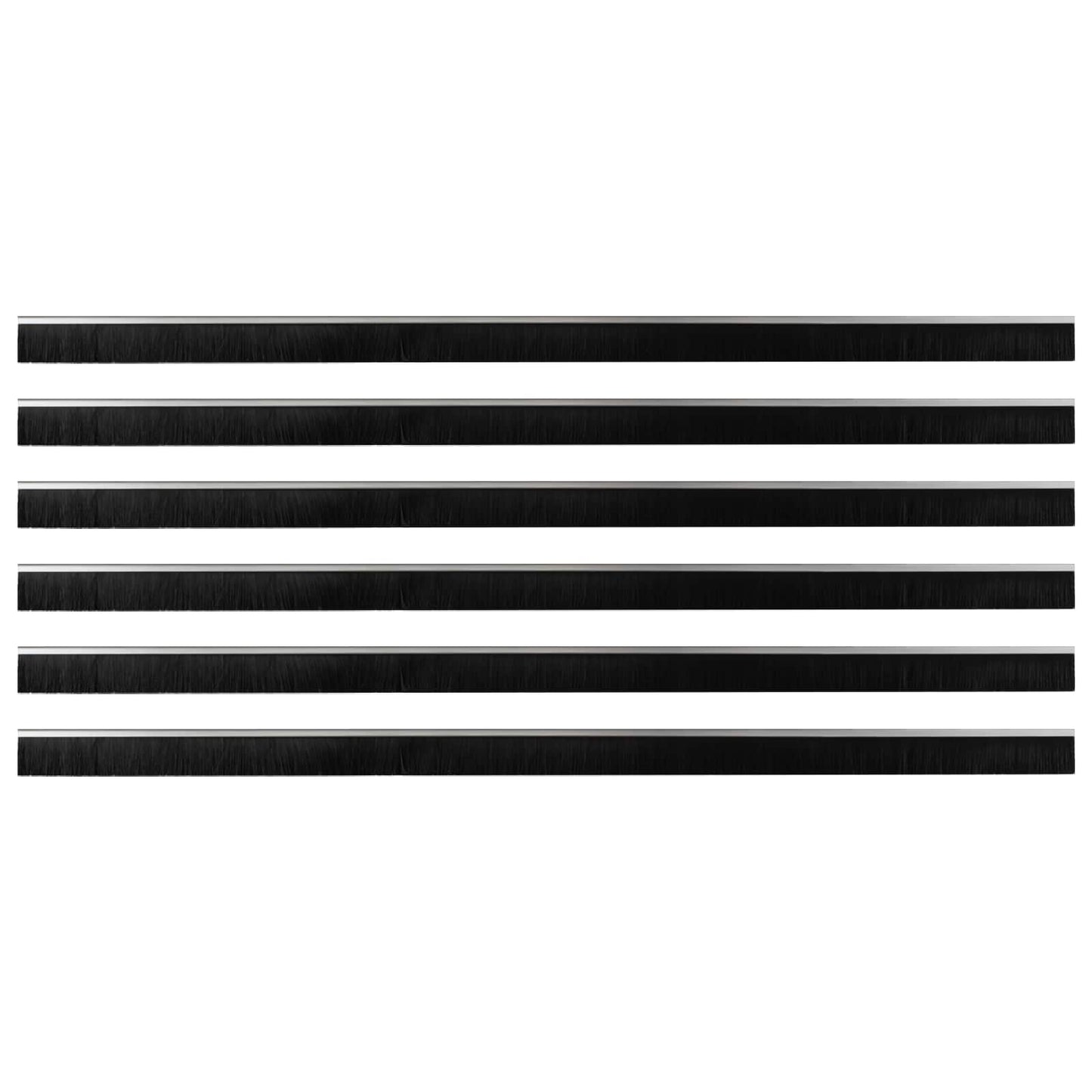 Selbstklebende Türbürstendichtungen 6 pcs Silber 100 cm