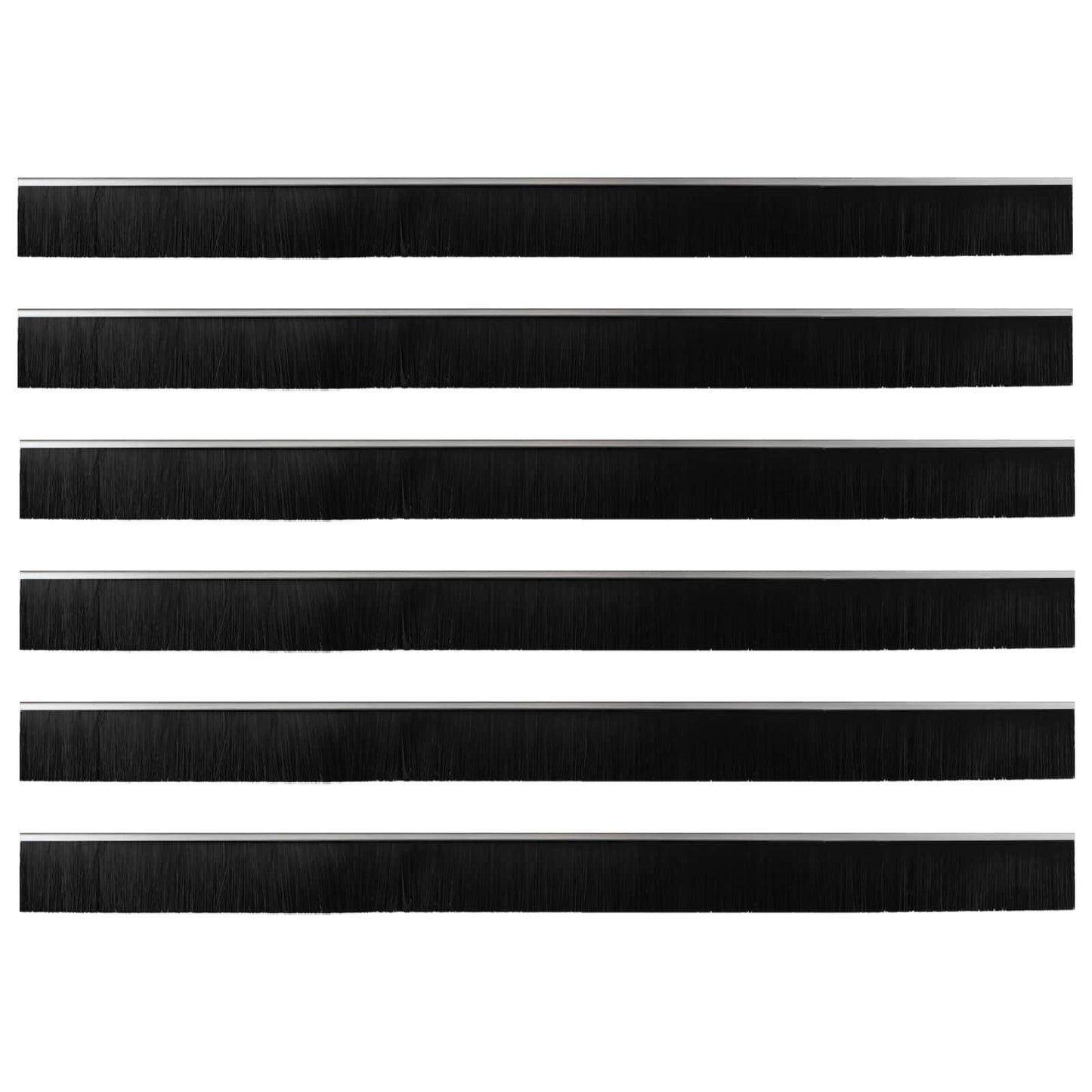 Selbstklebende Türbürstendichtungen 6 pcs Silber 100 cm