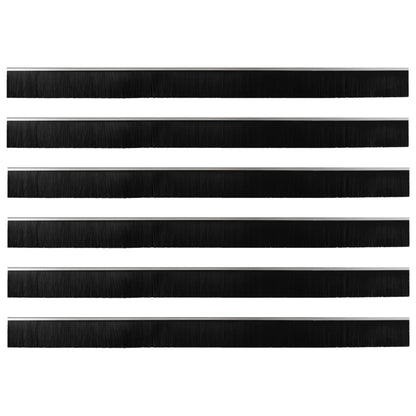 Selbstklebende Türbürstendichtungen 6 pcs Silber 100 cm