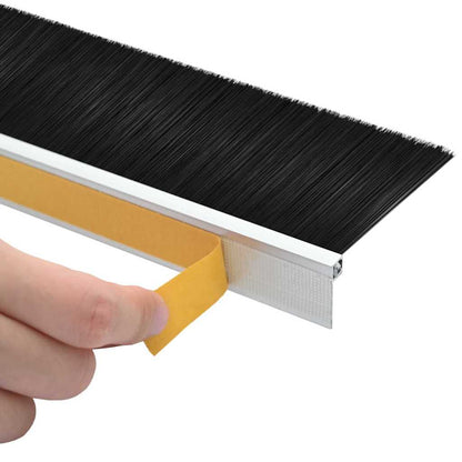 Selbstklebende Türbürstendichtungen 6 pcs Silber 100 cm