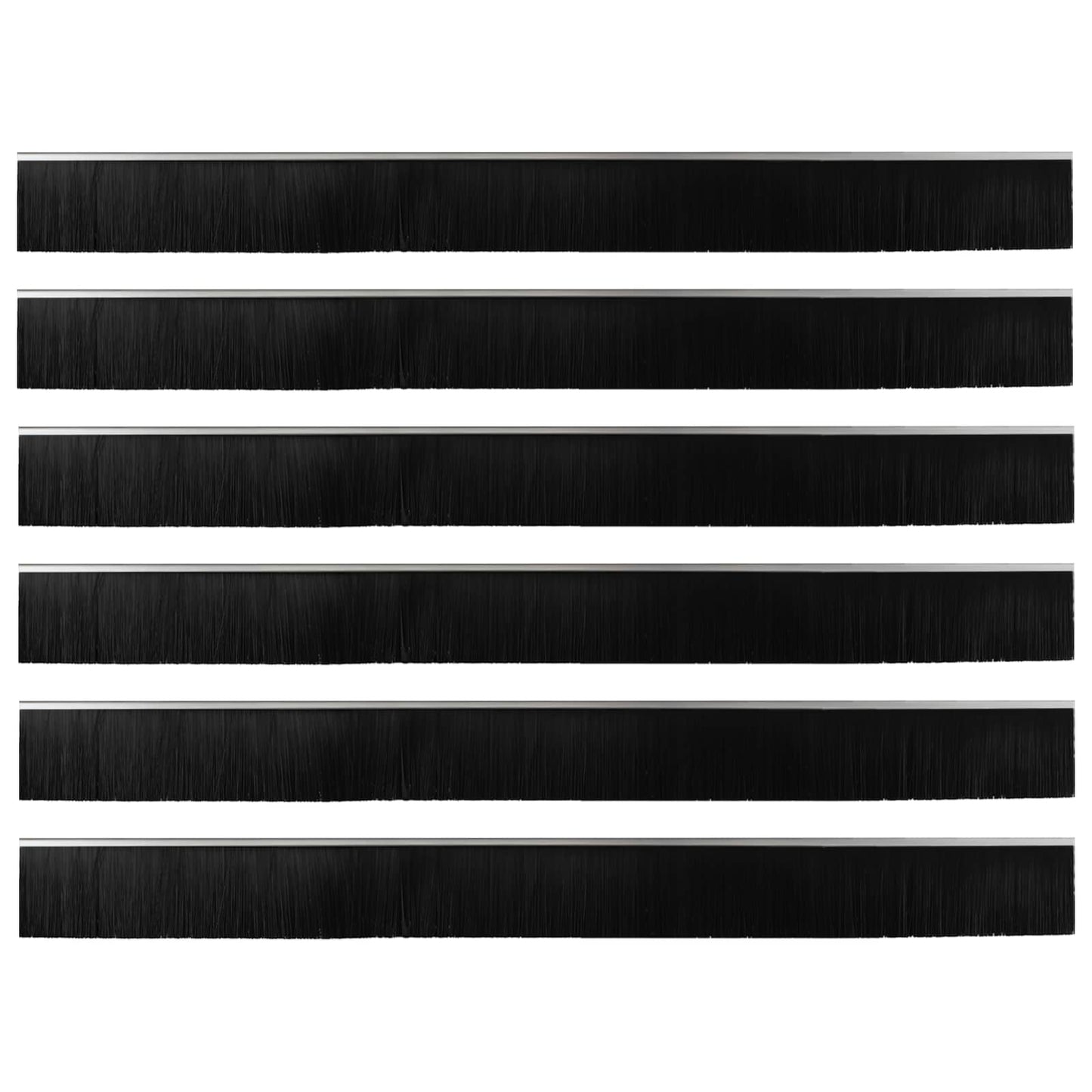 Selbstklebende Türbürstendichtungen 6 pcs Silber 100 cm