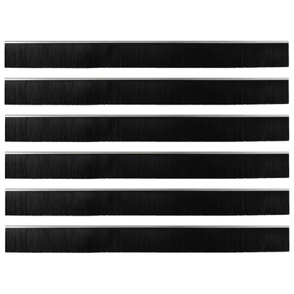 Selbstklebende Türbürstendichtungen 6 pcs Silber 100 cm