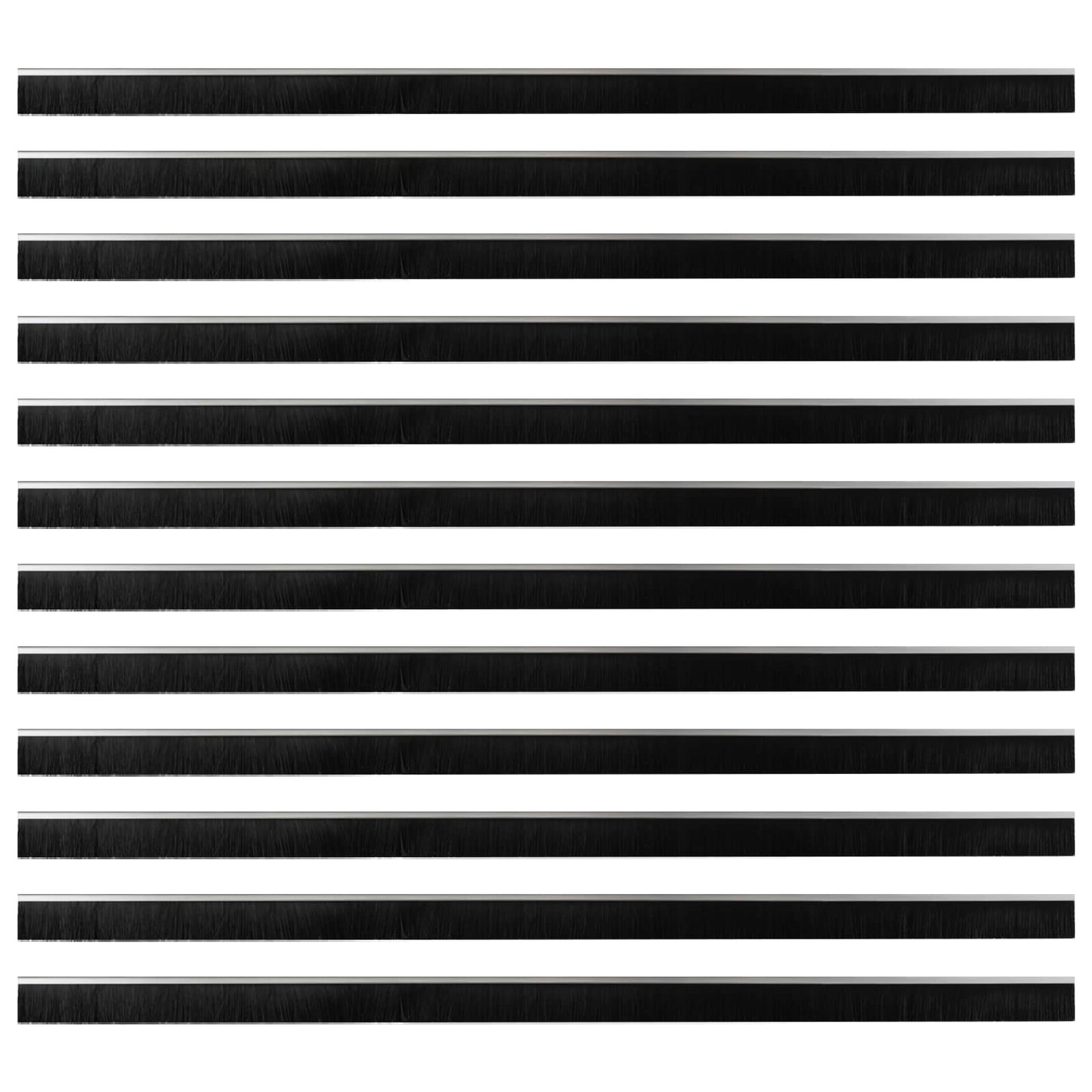 Selbstklebende Türbürstendichtungen 12 pcs Silber 100 cm