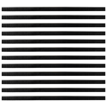 Selbstklebende Türbürstendichtungen 12 pcs Silber 100 cm