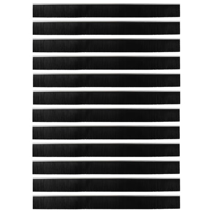 Selbstklebende Türbürstendichtungen 12 pcs Silber 100 cm