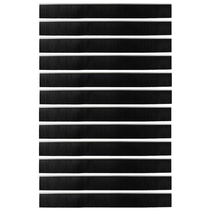 Selbstklebende Türbürstendichtungen 12 pcs Silber 100 cm