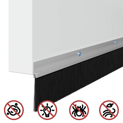 Aufsteck Türbürstendichtungen 12 pcs Silber 100 cm