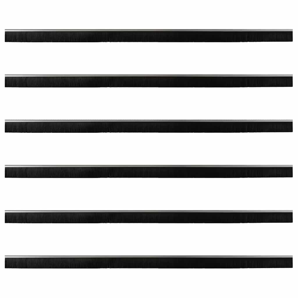 Aufsteck Türbürstendichtungen 6 pcs Silber 100 cm