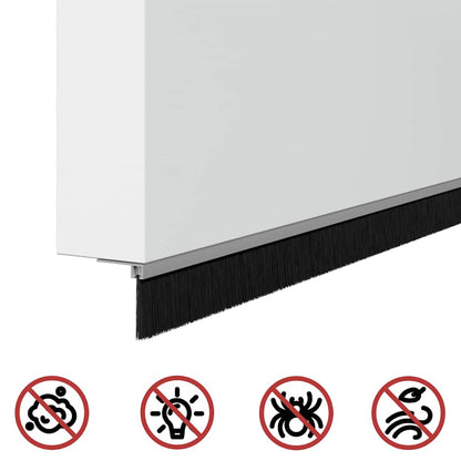 Aufsteck Türbürstendichtungen 6 pcs Silber 100 cm