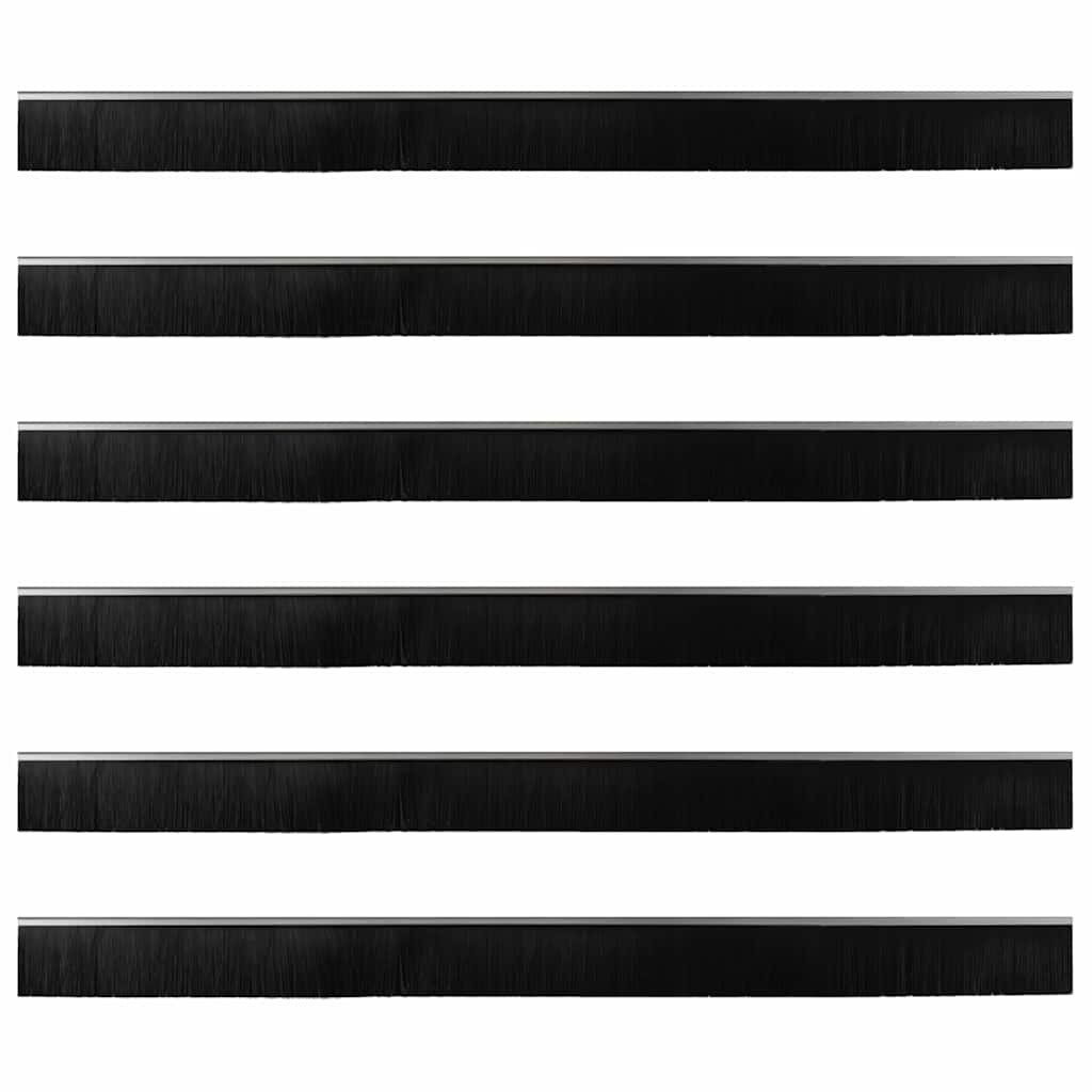 Aufsteck Türbürstendichtungen 6 pcs Silber 100 cm